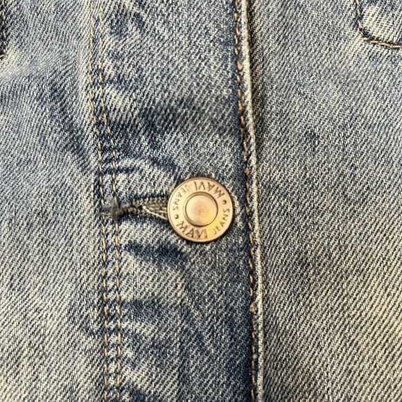 Mavi Jeans Co. Women's Denim Jacket‎ Size S Light Wash Button Front Grommet Hem - Picture 6 of 13